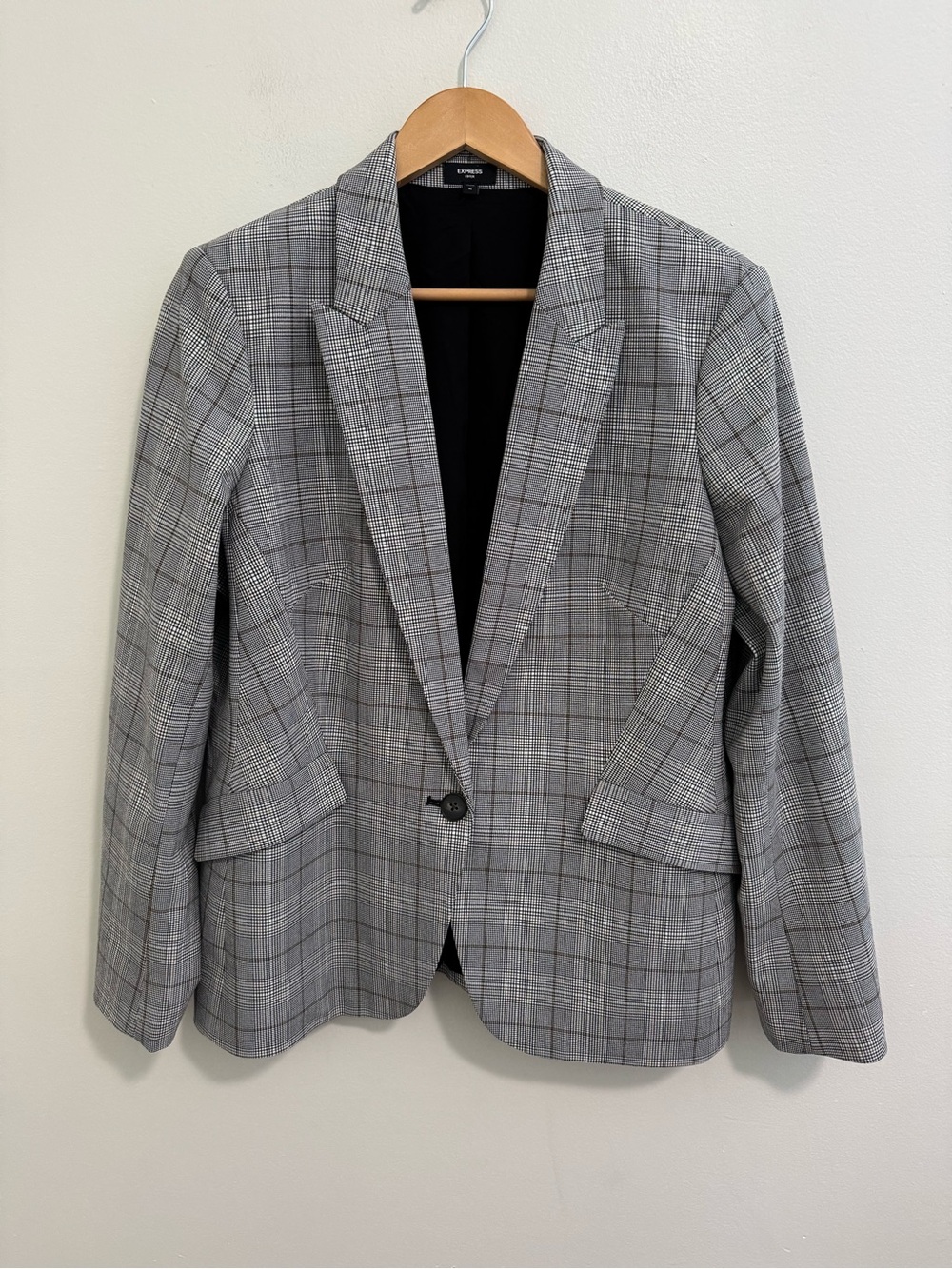 Express Plaid Editor Blazer